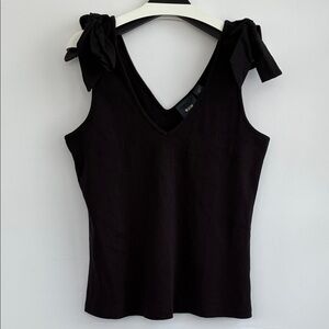 Maeve by Anthropologie The Rafaela Bow-Tie Tank Black Bow Strap Tank Top XL
